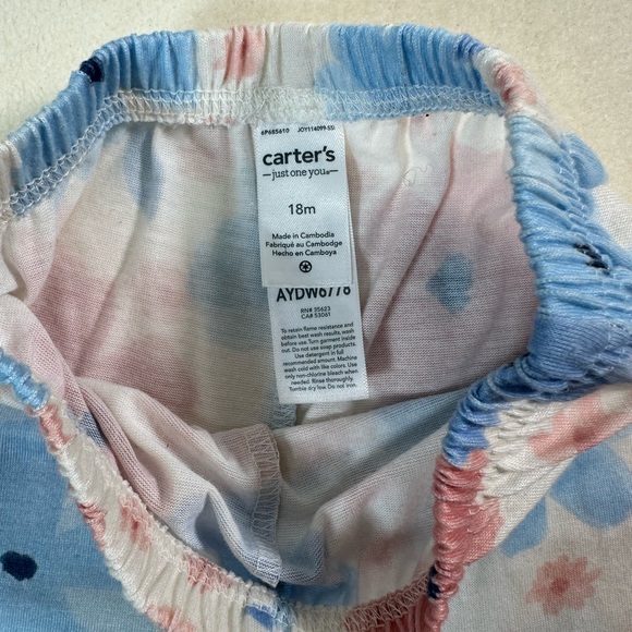 NWOT Carter's Blue and Pink Floral Shorts Size 18M - Picture 4 of 5